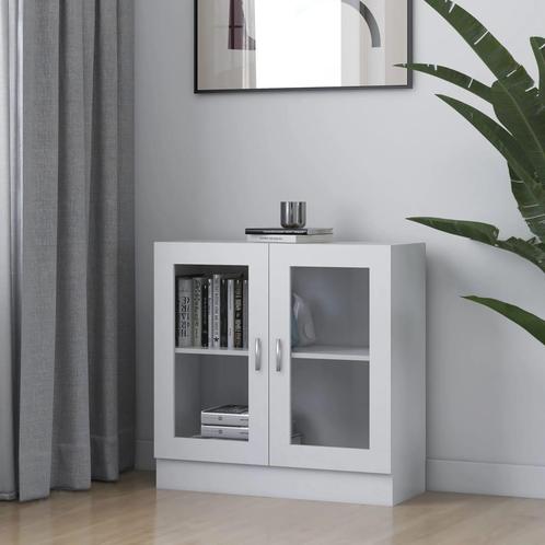 vidaXL Vitrinekast 82,5x30,5x80 cm bewerkt hout wit, Huis en Inrichting, Kasten | Boekenkasten, Nieuw, Verzenden
