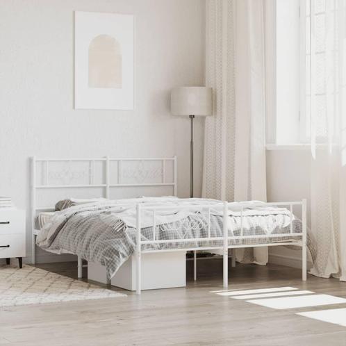 vidaXL Bedframe met hoofd- en voeteneinde metaal wit 140x200, Huis en Inrichting, Slaapkamer | Bedden, Nieuw, Verzenden