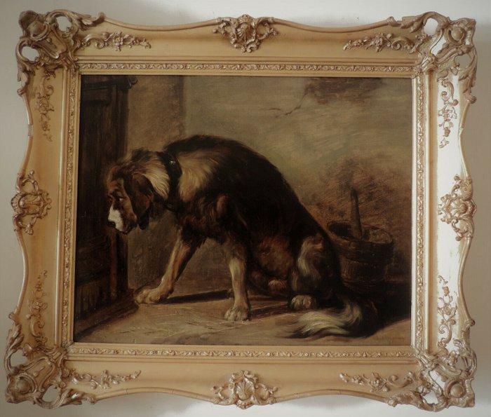 Guillaume Anne Van der Brugghen (1811-1891) - cane, Antiek en Kunst, Kunst | Schilderijen | Klassiek