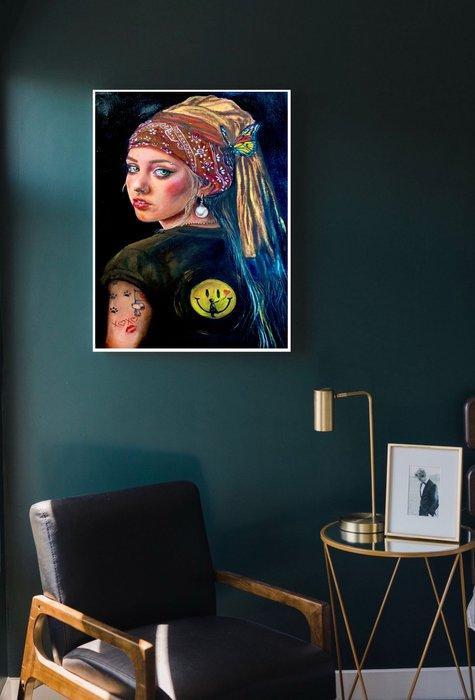 Nush Menna - Girl smile, Antiek en Kunst, Kunst | Schilderijen | Modern
