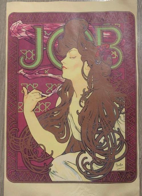 Alphonse Mucha (after) - Job - Années 1970, Antiek en Kunst, Kunst | Tekeningen en Fotografie