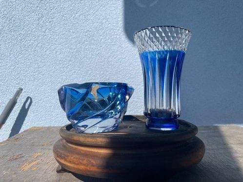 Val Saint Lambert - Vaas (2) - Glas, Antiek en Kunst, Antiek | Glaswerk en Kristal