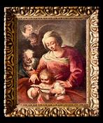 Italiaanse school (XVII) - Sacra Famiglia con angeli, Antiek en Kunst, Kunst | Schilderijen | Klassiek