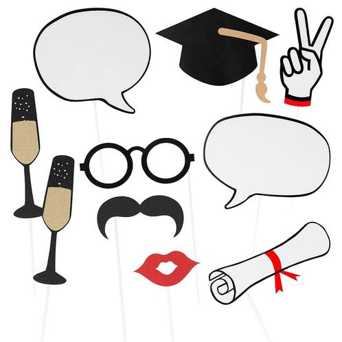 Geslaagd Photobooth Props 10st, Hobby en Vrije tijd, Feestartikelen, Nieuw, Verzenden