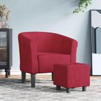 vidaXL Chaise cabriolet avec repose-pied rouge bordeaux, Verzenden, Neuf