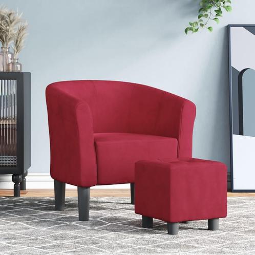 vidaXL Chaise cabriolet avec repose-pied rouge bordeaux, Maison & Meubles, Fauteuils, Neuf, Envoi