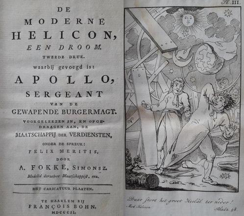 Arend Fokke, Simonsz - Moderne & antieke helicon - 1802-1803, Antiek en Kunst, Antiek | Boeken en Manuscripten