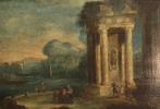 Scuola Italiana (XVII) - Paesaggio con Rovine Antiche e, Antiek en Kunst
