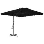 vidaXL Parasol met stalen paal 250x250x230 cm zwart, Tuin en Terras, Verzenden, Nieuw