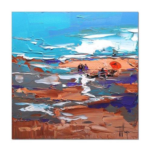 Olivier Pfleger - Mandrafina  La plage, Antiek en Kunst, Kunst | Schilderijen | Modern