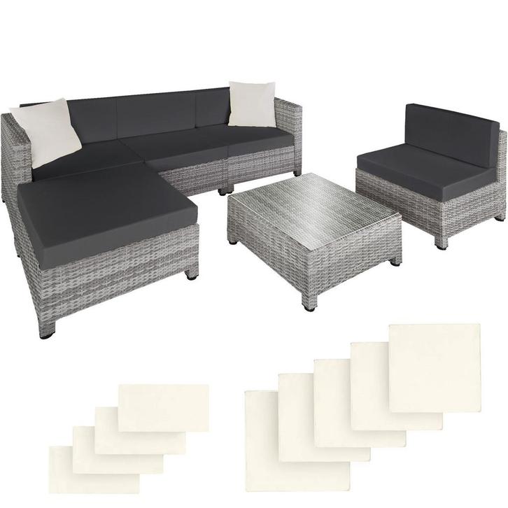 tectake Wicker lounge met aluminium frame incl. 2 kleuren ku, Tuin en Terras, Tuinsets en Loungesets, Verzenden