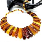 Luxe natuurlijke Baltische barnsteen collier, brede