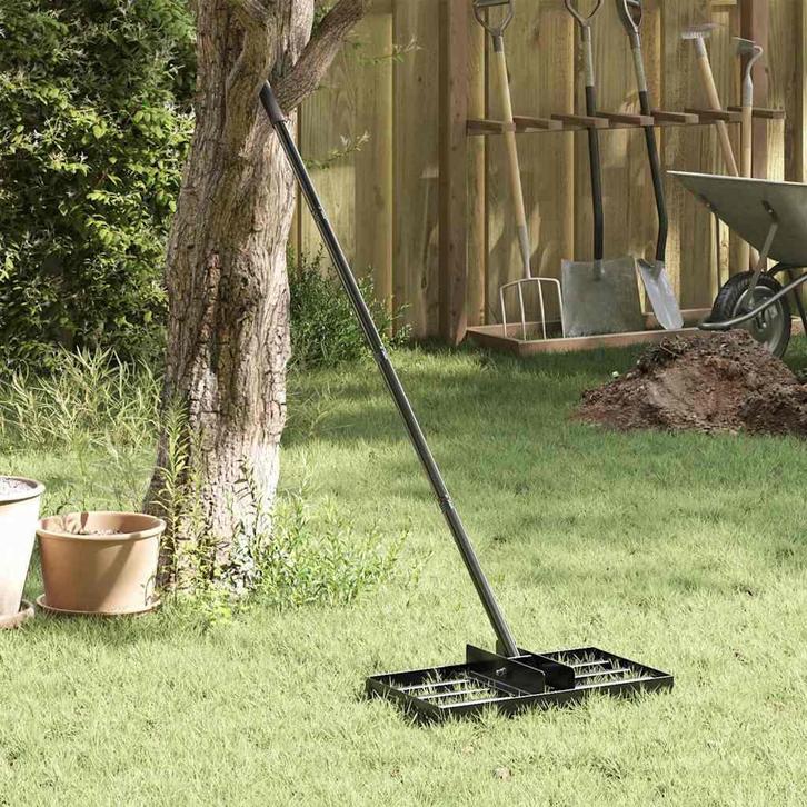 vidaXL Tuinhark Zwart 45 x 25 x 200 cm Gepoedercoat staal, Tuin en Terras, Hand-tuingereedschap, Nieuw, Verzenden