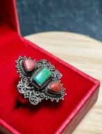 Turquoise - Zilver - Ring - Anello 925 vintage