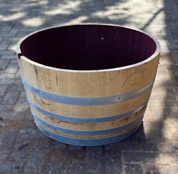 Groot half wijnvat 400L vat - Eikenhout - Bloembak - Vijver, Tuin en Terras, Bloembakken en Plantenbakken, 30 tot 60 cm, 60 tot 100 cm