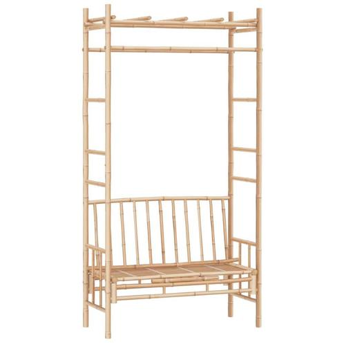 Tuinbank met Pergola Bamboe 116cm | Retour Deal | 40% Kor..., Tuin en Terras, Tuinbanken, Nieuw, Hout, Verzenden