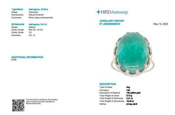 Anneau de mariage - 14 carats Or jaune - 18.87ct. tw.