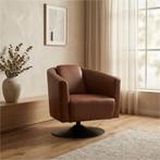 Leren draaifauteuil Press - Massif Armagnac (donkercognac), Huis en Inrichting, Bohemian, Klassiek, Retro, Romantisch, Vintage