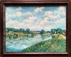 Emile Adan (1839-1937) - La Seine près de Suresnes, vers, Antiek en Kunst, Kunst | Schilderijen | Klassiek