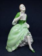 Royal Dux - Beeldje - Lady with green dress - Porselein, Antiek en Kunst