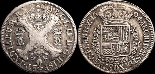 Southern Netherlands Flanders Karel Ii patagon 1694 Brugg..., Postzegels en Munten, Munten | Europa | Niet-Euromunten, België