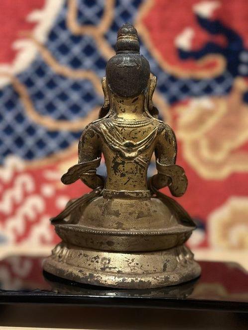 Standbeeld van godin Tara - Koper, Verguld - Tibet - eind, Antiek en Kunst, Antiek | Overige Antiek
