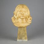 sculptuur, Bust sculpture of a girl - 20 cm - Albast, Antiek en Kunst, Curiosa en Brocante
