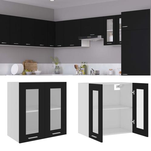 vidaXL Hangkast Lyon 60x31x60 cm bewerkt hout zwart, Huis en Inrichting, Kasten | Overige, Nieuw, Verzenden