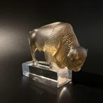 Lalique - sculptuur, Bison Presse-papier - 9.6 cm - Glas -, Antiek en Kunst