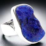 Ring Met Zeldzame Azuriet Geode Diepblauwe Azuriet - Hoogte:, Verzamelen, Mineralen en Fossielen