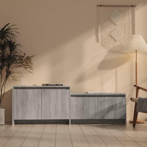 vidaXL Tv-meubel 146,5x35x50 cm bewerkt hout grijs sonoma, Huis en Inrichting, Kasten |Televisiemeubels, Nieuw, Verzenden