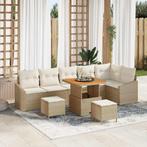 vidaXL Tuinbank Set met kussen 9 pcs Beige en Crème 80 x 80, Verzenden, Nieuw