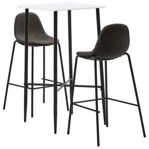 vidaXL 3-delige Barset stof donkergrijs, Huis en Inrichting, Complete eetkamers, Nieuw, Verzenden