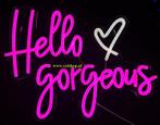 Hello gorgeous neon bord lamp LED verlichting lichtbak XXL, Verzenden