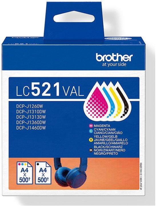 Brother LC521VAL inktcartridge 4 stuk(s) Origineel Zwart,, Electroménager, Électroménager & Équipement Autre, Enlèvement ou Envoi