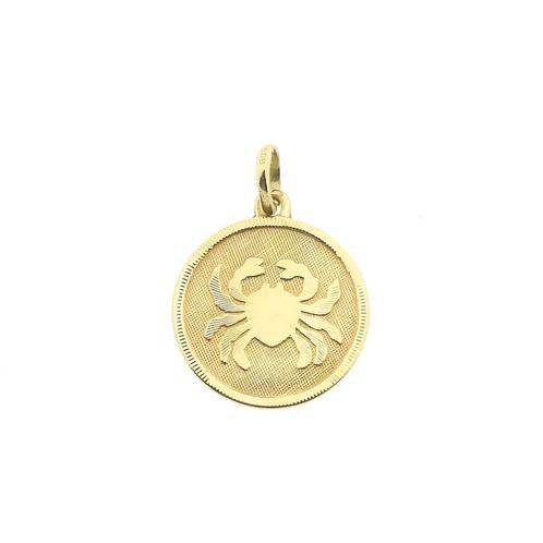 Gouden sterrenbeeld hanger; Kreeft (geelgoud, astrologie), Handtassen en Accessoires, Bedels, Gebruikt, Overige merken, Goud, Ophalen of Verzenden