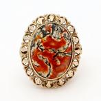 Bague - 14 carats Or jaune - Agate mousse, Nieuw