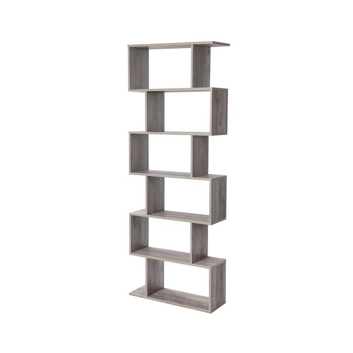VASAGLE Grijze Boekenplank 6 Laags | Tweede Kansje | OP = OP, Huis en Inrichting, Kasten | Boekenkasten, Met plank(en), Nieuw