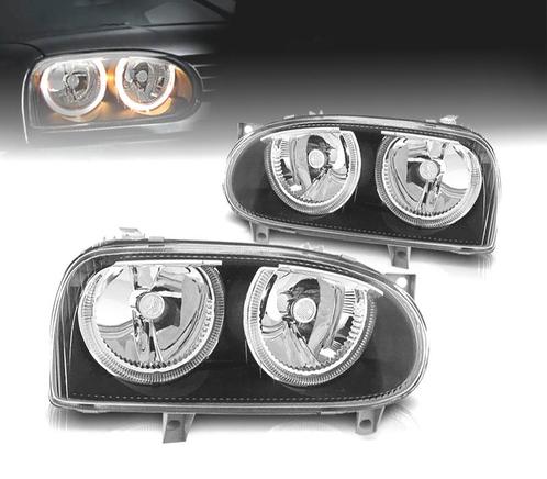 PHARES VOLKSWAGEN VW GOLF MK3 91-97 ANGEL EYES FOND NOIR H7, Auto-onderdelen, Verlichting, Verzenden