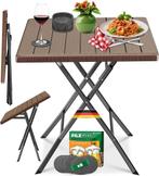 Balkontafel - bistrotafel - terrastafel - bruin - houtlook, Verzenden, Nieuw