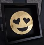 Vitrinelijst- 23ct goud Smiley in love  - verguld in lijst, Antiek en Kunst