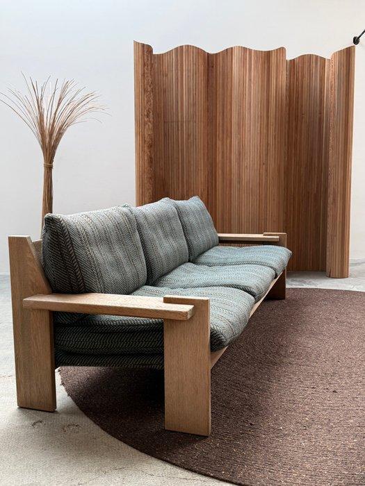 Canapé - Bois, Laine bouclée - Brutaliste, Antiquités & Art, Antiquités | Meubles | Chaises & Canapés