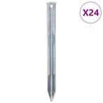 vidaXL Tentharingen 24 st Ø20 mm 22 cm gegalvaniseerd staal, Caravans en Kamperen, Tentaccessoires, Verzenden, Nieuw