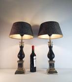 Twee vintage lampen - Tafellamp - Metaal - nikkel