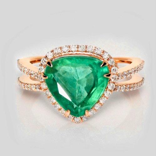 Zonder Minimumprijs - Ring - 14 karaat Roségoud, 3,40 ct, Handtassen en Accessoires, Ringen