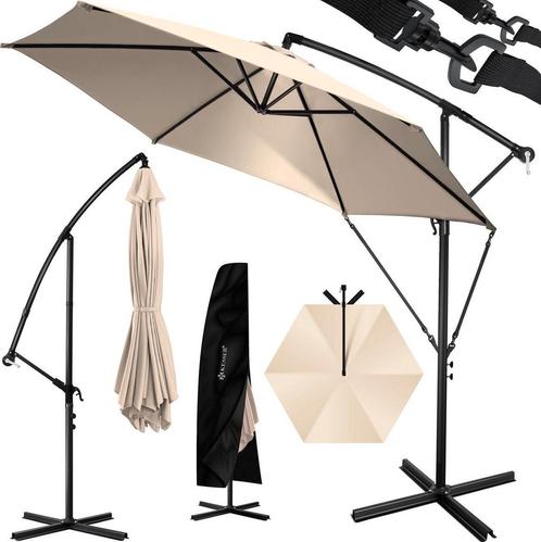 KESSER® Zweefparasol met voet  - Ø3,5m - 360° Draaibaar  - B, Huis en Inrichting, Woonaccessoires | Overige, Verzenden