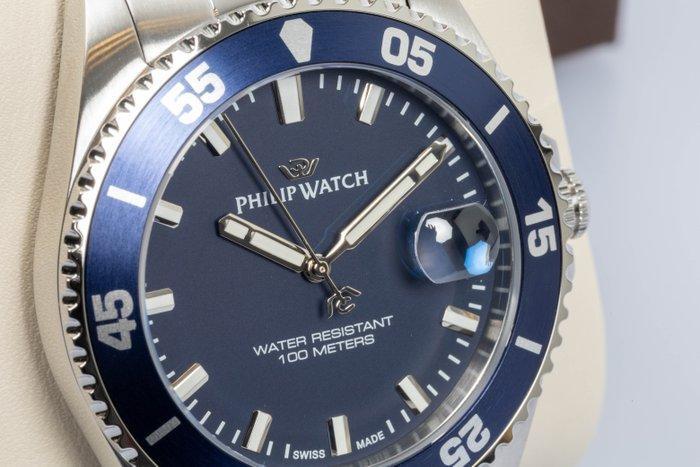 Philip Watch - Caribe Sport - Navy Blue - Swiss Made - Date, Handtassen en Accessoires, Horloges | Heren
