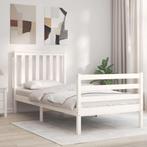 vidaXL Cadre de lit avec tête de lit blanc 90x200 cm, Verzenden