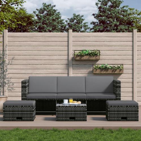 vidaXL Salon de jardin 4 pcs avec coussins résine, Jardin & Terrasse, Ensembles de jardin, Salons de jardin, Neuf, Envoi