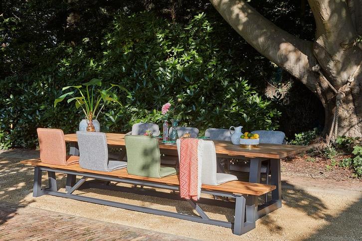Suns Ovada tuintafel met bank 340 cm |, Tuin en Terras, Tuinsets en Loungesets